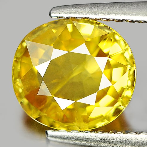 Natural Yellow Sapphire Gemstones 2.25 Ct. Oval Shape 8.3 x 7.5 Mm.: Product ID: 806151542 Product Name: Natural Yellow Sapphire Weight: 2.25 CT. Size: 8.3 x 7.5 x 4.1 MM. Shape: Oval Color: Yellow Clarity:SI2 Luster: Stunning Gems Origin: Thailand Treatment: Heated Cr