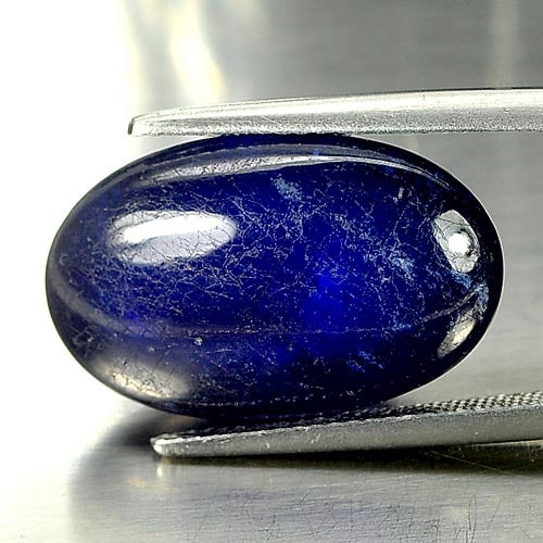 Natural Blue Sapphire Gemstones 25.26 Ct. Oval Cabochon Shape 21 x 13.5 Mm.: Product ID: 806090021 Product Name: Natural Blue Sapphire Weight: 25.26 CT. Size: 21 x 13.5 x 8.7 MM. Shape: Oval Cabochon Color: Blue Clarity:Opaque Luster: Good Gems Origin: Madagascar Treatment: He