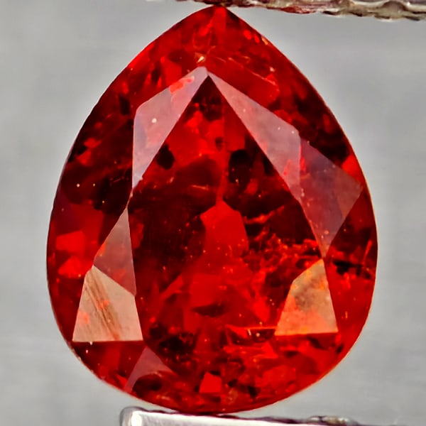 Natural Orangish Red Spessartine Garnet Gemstones 1.15 Ct. Pear Shape 6.7 x 5.4 Mm.: Product ID: 802937352 Product Name: Natural Garnet Weight: 1.15 CT. Size: 6.7 x 5.4 x 4.1 MM. Shape: Pear Shape Color: Orangish Red Clarity:SI1 Luster: Good Gems Origin: Namibia Treatment: Unheated Cr