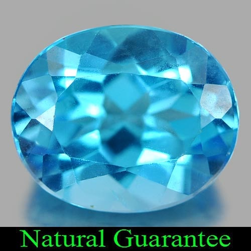 Natural Swiss Blue Topaz Gemstones 4.68 Ct. Oval Shape 11 x 9 Mm.: Product ID: 807160679 Product Name: Natural Blue Topaz Weight: 4.68 CT. Size: 11 x 9 x 6.2 MM. Shape: Oval Color: Swiss Blue Clarity:VSI Luster: Good Gems Origin: Brazil Treatment: Treated Crystal Str