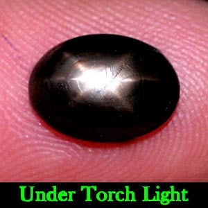 Natural Black Star Sapphire Gemstones 2.89 Ct. Oval Cabochon Shape 10 x 7.3 Mm.: Product ID: 806133848 Product Name: Natural Star Sapphire Weight: 2.89 CT. Size: 10 x 7.3 x 3.7 MM. Shape: Oval Cabochon Color: Black Clarity:Opaque Luster: Good 6 Rays Star Gems Origin: Thailand Trea