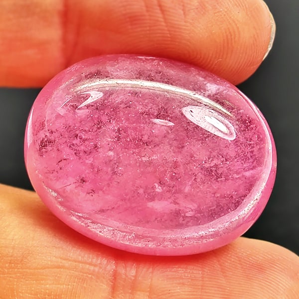 Natural Pink Red Ruby Gemstones 49.61 Ct. Oval Cabochon Shape 26 x 20 Mm.: Product ID: 805935259 Product Name: Natural Ruby Weight: 49.61 CT. Size: 26 x 20 x 8.1 MM. Shape: Oval Cabochon Color: Pinkish Red Clarity:Opaque Luster: Good Gems Origin: Madagascar Treatment: Heated