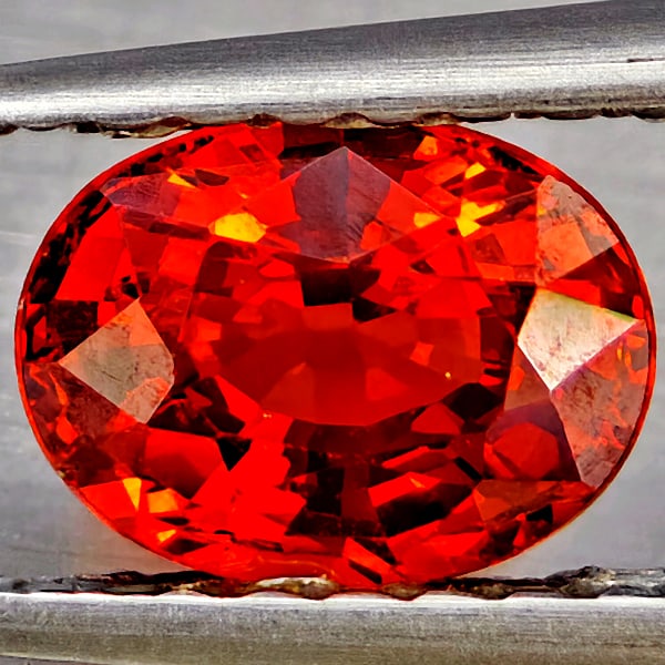 Natural Orangish Red Spessartine Garnet Gemstones 0.97 Ct. Oval Shape 6.2 x 4.7 Mm.: Product ID: 802937268 Product Name: Natural Garnet Weight: 0.97 CT. Size: 6.2 x 4.7 x 3.6 MM. Shape: Oval Shape Color: Orangish Red Clarity:VSI Luster: Good Gems Origin: Namibia Treatment: Unheated Cr