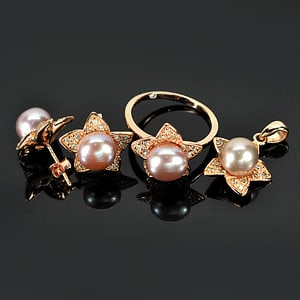 Natural Orange Pearl 925 Sterling Silver Jewelry Set Rose Gold Plated 12.17 Grams Pendant Earrings: Product ID: 207100160 Product Type: 925 Sterling Silver Fine Jewelry Jewelry Weight: 12.17 Grams. Ring Size: 8 Resizable(Fee) Gemstones Color: Orange,Mauve Metal: Solid Silver 92.5%. Gemstone Detail: 
