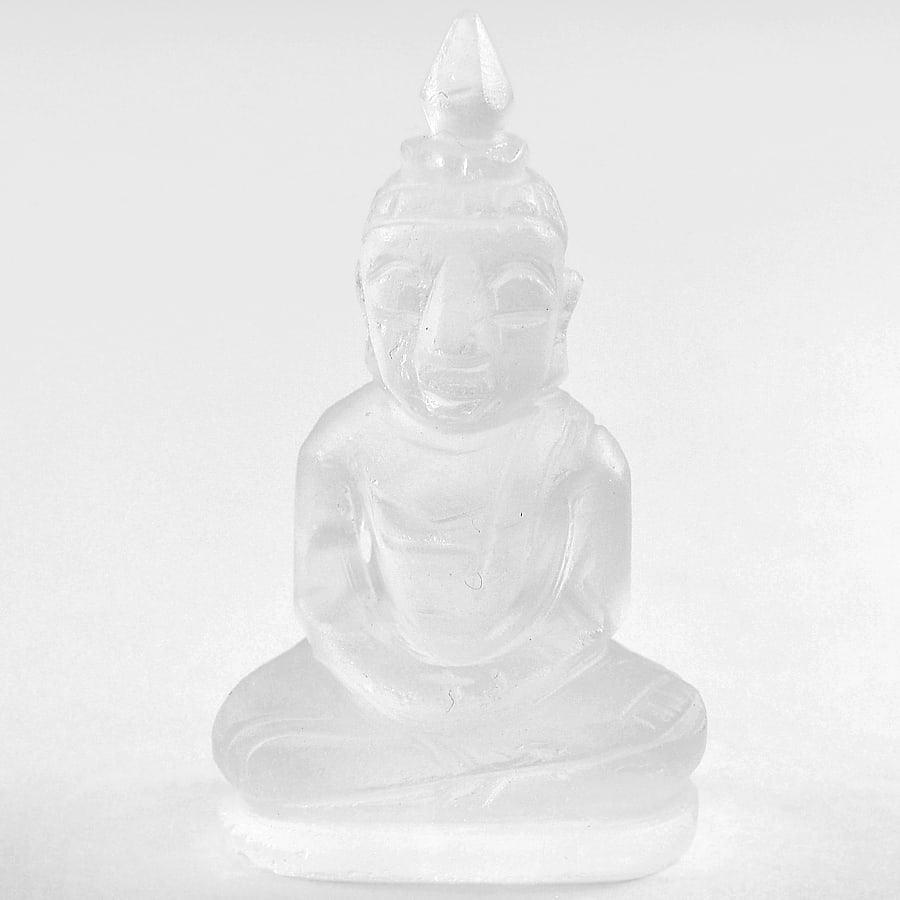 Natural White Quartz Gemstones 56.25 Ct. Buddha Carving Shape 40 x 22 Mm.: Product ID: 815501936 Product Name: Natural Quartz Weight: 56.25 CT. Size: 40 x 22 x 15 MM. Shape: Buddha Carving Color: White Clarity:Semi - Transparent Luster: Good Gems Origin: Thailand Treatment: 