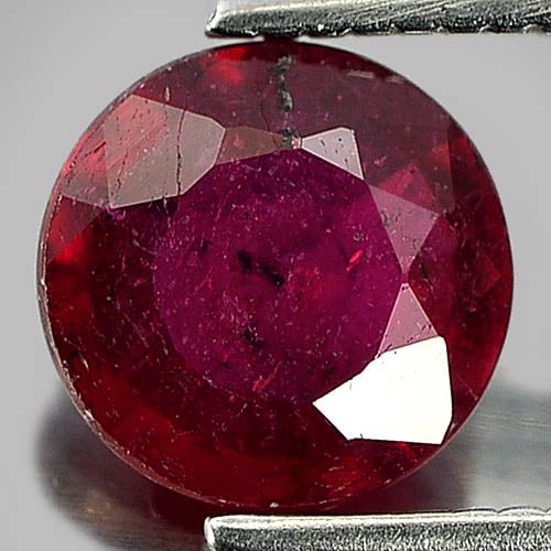 Natural Gem Purplish Red Red Ruby Gemstones 1.10 Ct. Round Shape: Product ID: 805933488 Product Name: Natural Ruby Weight: 1.10 CT. Size: 6.3 x 6.3 x 3 MM. Shape: Round Color: Purplish Red Clarity:SI1 Luster: Good Gems Origin: Madagascar Treatment: Heated (Lead-glas