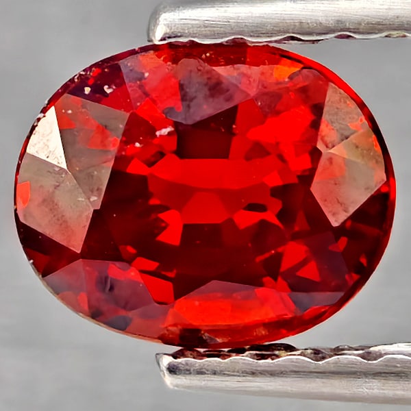 Natural Orangish Red Spessartine Garnet Gemstones 1.03 Ct. Oval Shape 6.3 x 5.2 Mm.: Product ID: 802937386 Product Name: Natural Garnet Weight: 1.03 CT. Size: 6.3 x 5.2 x 3.7 MM. Shape: Oval Shape Color: Orangish Red Clarity:SI1 Luster: Good Gems Origin: Namibia Treatment: Unheated Cr