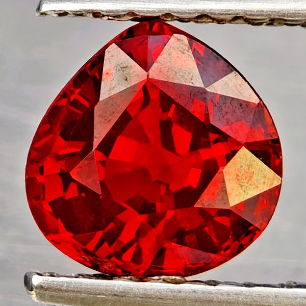 Natural Orangish Red Spessartine Garnet Gemstones 1.19 Ct. Pear Shape 6.1 Mm.: Product ID: 802937230 Product Name: Natural Garnet Weight: 1.19 CT. Size: 6.1 x 6.1 x 4 MM. Shape: Pear Shape Color: Orangish Red Clarity:VSI Luster: Good Gems Origin: Namibia Treatment: Unheated Crys