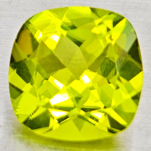Natural Green Peridot Gemstones 1.30 Ct. Cushion Shape 7 x 6.9 Mm.: Product ID: 805317249 Product Name: Natural Peridot Weight: 1.30 CT. Size: 7 x 6.9 x 4 MM. Shape: Cushion Shape Color: Green Clarity:VSI - SI1 Luster: Good Gems Origin: Pakistan Treatment: Unheated Cr