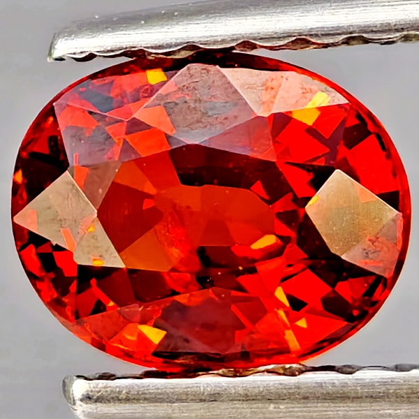 Natural Orangish Red Spessartine Garnet Gemstones 1.02 Ct. Oval Shape 6.2 x 5 Mm.: Product ID: 802937310 Product Name: Natural Garnet Weight: 1.02 CT. Size: 6.2 x 5 x 3.5 MM. Shape: Oval Shape Color: Orangish Red Clarity:SI1 Luster: Good Gems Origin: Namibia Treatment: Unheated Crys