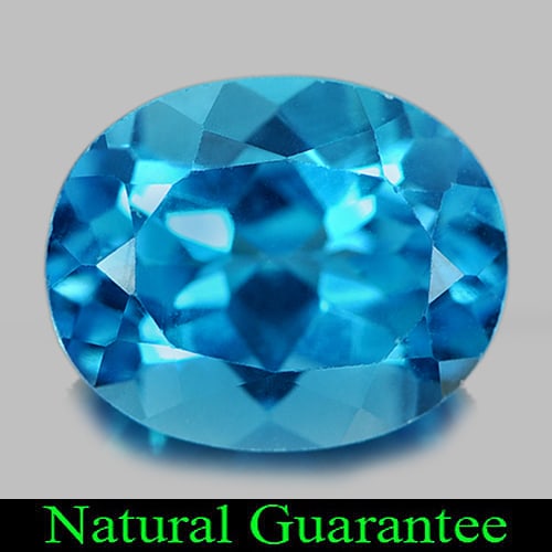 Natural Swiss Blue Topaz Gemstone 4.87 Ct. Oval Shape 11 x 9 Mm.: Product ID: 807160670 Product Name: Natural Blue Topaz Weight: 4.87 CT. Size: 11 x 9 x 6.5 MM. Shape: Oval Color: Blue Clarity:VSI Luster: Good Gems Origin: Brazil Treatment: Treated Crystal Structure