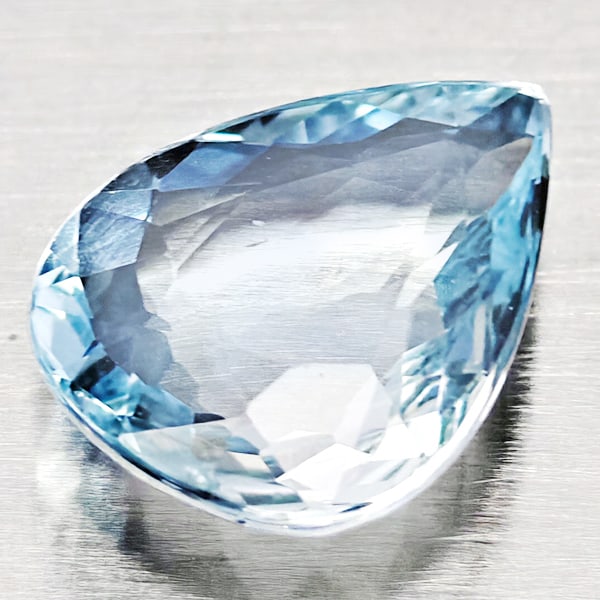 Natural Baby Blue Aquamarine Gemstones 1.79 Ct. Pear Shape 10 x 7.9 Mm.: Product ID: 800812058 Product Name: Natural Aquamarine Weight: 1.79 CT. Size: 10 x 7.9 x 3.7 MM. Shape: Pear Shape Color: Light Blue Clarity:VSI - SI1 Luster: Good Gems Origin: Brazil Treatment: Unhea