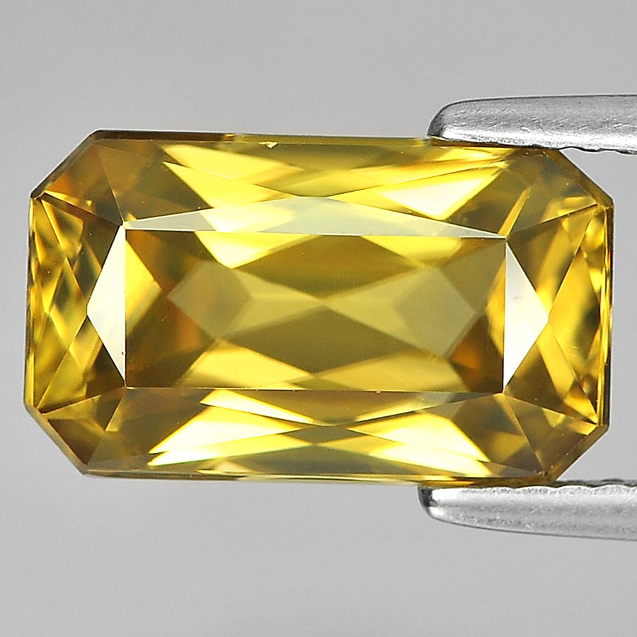 Natural Yellow Zircon Gemstones 8.54 Ct. Clean Octagon Shape 12.9 x 7.7 Mm. (1 of 3)