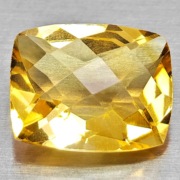 Natural Yellow Citrine Gemstones 2.60 Ct. Cushion Checkerboard Cut 10.1 x 8.1 Mm.: Product ID: 801815233 Product Name: Natural Citrine Weight: 2.60 CT. Size: 10.1 x 8.1 x 5.1 MM. Shape: Cushion Checkerboard Cut Color: Yellow Clarity:VVS - VSI Luster: Good Gems Origin: Brazil Treatme