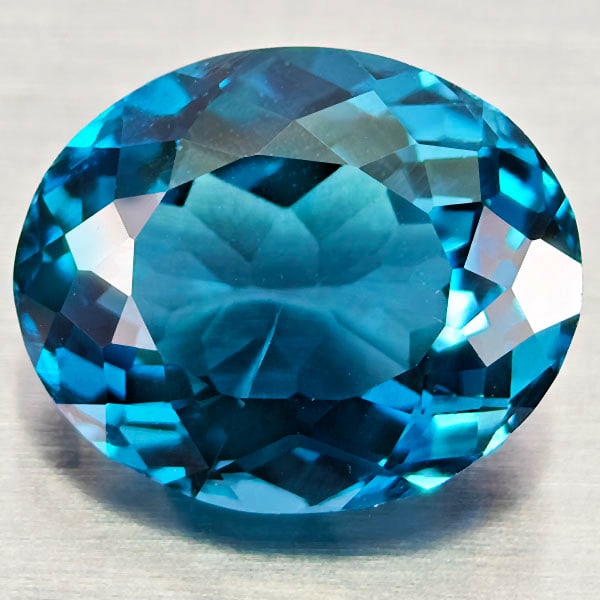 Natural London Blue Topaz Gemstones 4.93 Ct. Oval Shape 11.4 x 9.3 Mm. (1 of 3)