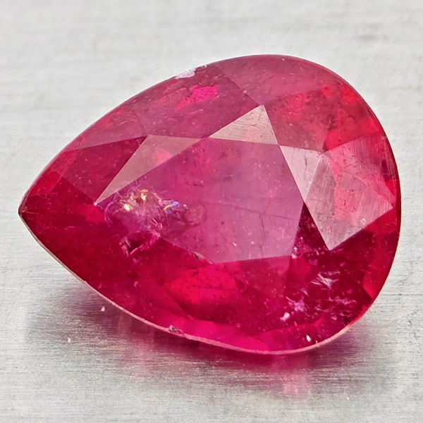 Natural Natural Purplish Red Ruby Gemstones 2.14 Ct. Pear Shape 9 x 7.1 Mm. (1 of 3)
