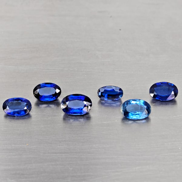 Natural Blue kyanite Gemstones 2.79 Ct. 6 Pcs. Oval Shape and Mixed Size: Product ID: 804204437 Product Name: Natural Kyanite Weight: 2.79 CT. Size: 6.2 x 4.2 x 3 to 5.6 x 3.9 x 2.7 MM. Shape: Oval Shape Color: Blue Clarity:VSI - SI1 Luster: Good Gems Origin: Sri - Lanka Tr
