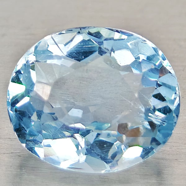 Natural Light Blue Aquamarine Gemstones 1.06 Ct. Oval Shape 6.5 x 5.5 Mm.: Product ID: 800812358 Product Name: Natural Aquamarine Weight: 1.06 CT. Size: 6.5 x 5.5 x 4.4 MM. Shape: Oval Color: Light Blue Clarity:VSI - SI1 Luster: Good Gems Origin: Brazil Treatment: Unheated C