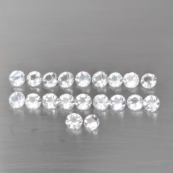 Natural White Topaz Gemstones 5.56 Ct. 20 Pcs. Round Shape 4 Mm. (1 of 3)