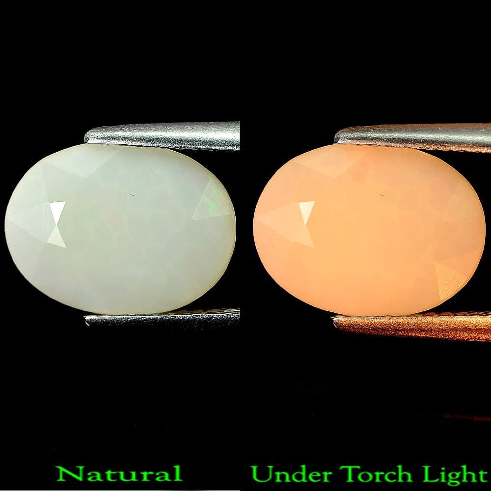 Natural Multi Color Opal Gemstones 3.39 Ct. Oval Cabochon Shape 12.3 x 9.3 Mm.: Product ID: 818711805 Product Name: Natural Opal Weight: 3.39 CT. Size: 12.3 x 9.3 x 6.5 MM. Shape: Oval Color: Multi Color Clarity:Semi - Transparent Luster: Good Gems Origin: Ethiopia Treatment: Unh