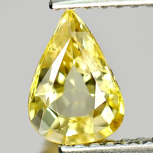 Natural Yellow Sapphire Gemstones 0.98 Ct. Pear Shape 7.6 x 5.2 Mm.: Product ID: 806157628 Product Name: Natural Yellow Sapphire Weight: 0.98 CT. Size: 7.6 x 5.2 x 3.3 MM. Shape: Pear Color: Light Yellow Clarity:SI1 Luster: Good Gems Origin: Sri - Lanka Treatment: Heat