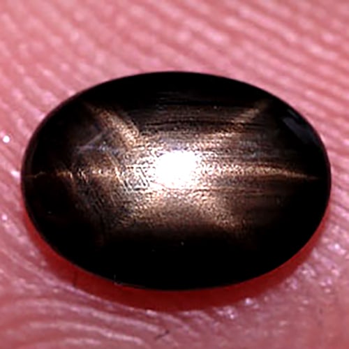 Natural Black Star Sapphire Gemstones 0.96 Ct. Oval Cabochon Shape 7 x 5 Mm.: Product ID: 806136469 Product Name: Natural Star Sapphire Weight: 0.96 CT. Size: 7 x 5 x 2.4 MM. Shape: Oval Cabochon Color: Black Clarity:Opaque Luster: Good 6 Rays Star Gems Origin: Thailand Treatme