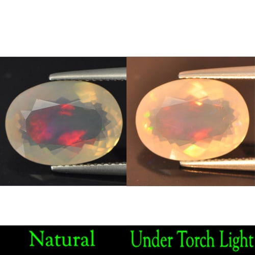 Natural Multi Color Opal Gemstones 3.73 Ct. Oval Shape 13.9 x 10.1 Mm.: Product ID: 818707335 Product Name: Natural Opal Weight: 3.73 CT. Size: 13.9 x 10.1 x 5.9 MM. Shape: Oval Color: Multi Color Clarity:Semi - Transparent Luster: Iridescent Gems Origin: Ethiopia Treatme