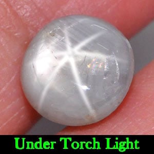 Natural Gray Star Sapphire Gemstones 4.90 Ct. Oval Cabochon Shape 8.8 Mm.: Product ID: 806149336 Product Name: Natural Star Sapphire Weight: 4.90 CT. Size: 8.8 x 8.8 x 5.5 MM. Shape: Oval Cabochon Color: Gray Clarity:Opaque Luster: Good 6 Rays Star Gems Origin: Thailand Trea