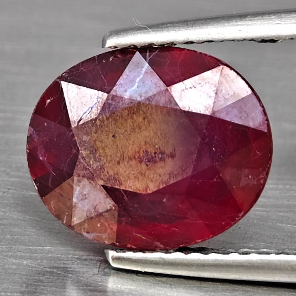 Natural Red Ruby Gemstones 4.77 Ct. Oval Shape 11.1 x 9.1 Mm.: Product ID: 805936000 Product Name: Natural Ruby Weight: 4.77 CT. Size: 11.1 x 9.1 x 5.1 MM. Shape: Oval Color: Red Clarity:VSI - SI1 Luster: Good Gems Origin: Madagascar Treatment: Heated (Lead-glass