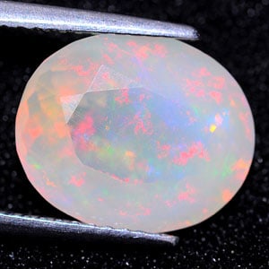 Natural Multi Color Opal Gemstones 3.58 Ct. Oval Shape 12.5 x 10.4 Mm. (1 of 3)