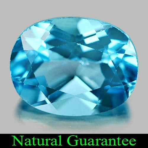 Natural Swiss Blue Topaz Gemstones 2.45 Ct. Oval Shape 9 x 7 Mm.: Product ID: 807162208 Product Name: Natural Blue Topaz Weight: 2.45 CT. Size: 9 x 7 x 5 MM. Shape: Oval Color: Swiss Blue Clarity:VSI Luster: Good Gems Origin: Brazil Treatment: Treated Crystal Struct