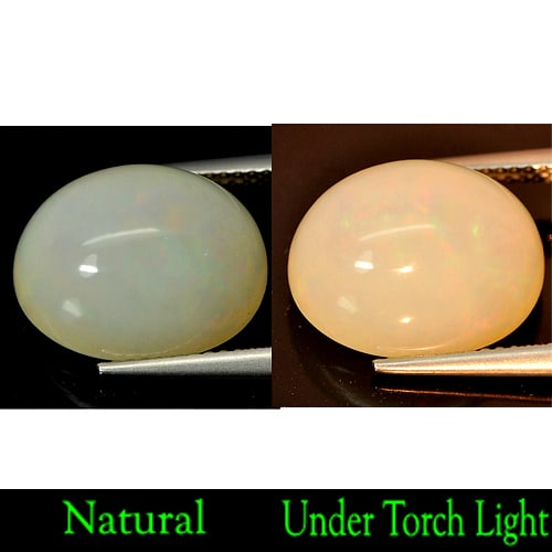 Natural Multi-Color Play Of Colour Opal Gemstones 8.03 Ct. Oval Cabochon Shape 15.1 x 11.8 Mm.: Product ID: 818719398 Product Name: Natural Opal Weight: 8.03 CT. Size: 15.1 x 11.8 x 9.4 MM. Shape: Oval Cabochon Color: Multi Color Clarity:Opaque Luster: Good Gems Origin: Ethiopia Treatment: Unhea