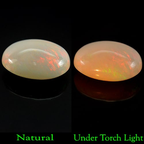 Natural Multi-Color Play Of Colour Opal Gemstones 5.68 Ct. Oval Cabochon Shape 15.1 x 10.7 Mm.: Product ID: 818719681 Product Name: Natural Opal Weight: 5.68 CT. Size: 15.1 x 10.7 x 6.8 MM. Shape: Oval Cabochon Color: Multi Color Clarity:Opaque Luster: Good Gems Origin: Ethiopia Treatment: Unhea