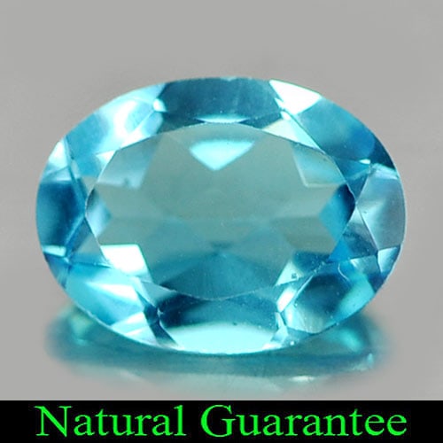 Natural Swiss Blue Topaz Gemstones 1.25 Ct. Oval Shape 7.9 x 5.9 Mm.: Product ID: 807161774 Product Name: Natural Blue Topaz Weight: 1.25 CT. Size: 7.9 x 5.9 x 3.2 MM. Shape: Oval Color: Swiss Blue Clarity:VVS Luster: Good Gems Origin: Brazil Treatment: Treated Crystal 