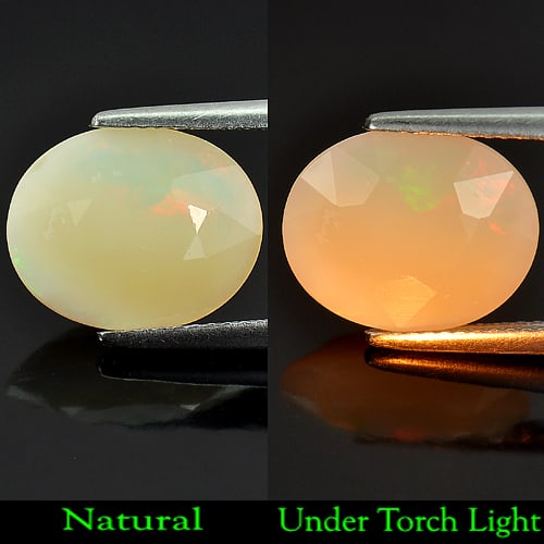 Natural Multi Color Opal Gemstones 3.24 Ct. Oval Shape 13.5 x 10.8 Mm.: Product ID: 818711769 Product Name: Natural Opal Weight: 3.24 CT. Size: 13.5 x 10.8 x 5.5 MM. Shape: Oval Color: Multi Color Clarity:Semi - Transparent Luster: Good Gems Origin: Ethiopia Treatment: Un