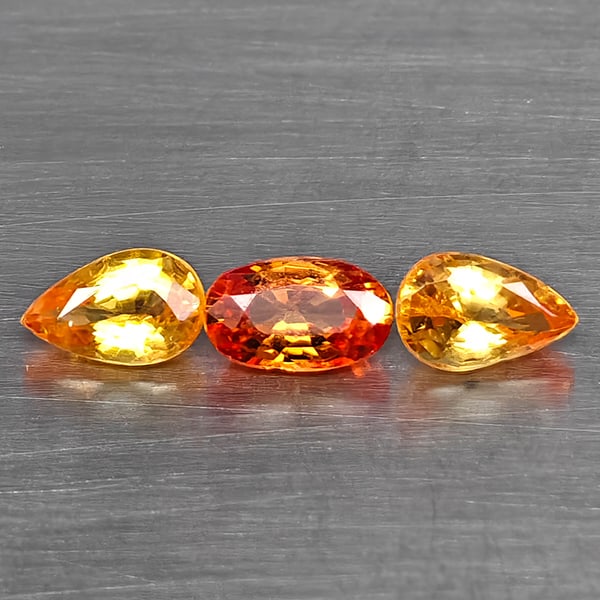 Natural Fancy Color Sapphire Gemstones 0.98 Ct. 3 Pcs. Mixed Shape And Mixed Size: Product ID: 806130627 Product Name: Natural Fancy Color Sapphire Weight: 0.98 CT. Size: 5.4 x 3 x 2.5 to 5.2 x 3.3 x 2.3 MM. Shape: Mixed Shape Color: Fancy Color Clarity:VSI - SI1 Luster: Good Gems O