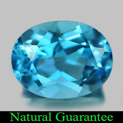 Natural Swiss Blue Topaz Gemstones 2.37 Ct. Oval Shape 9.1 x 7 Mm.: Product ID: 807162464 Product Name: Natural Blue Topaz Weight: 2.37 CT. Size: 9.1 x 7 x 5 MM. Shape: Oval Color: Swiss Blue Clarity:VVS Luster: Good Gems Origin: Brazil Treatment: Treated Crystal Stru