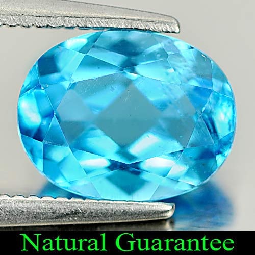 Natural Swiss Blue Topaz Gemstones 2.62 Ct. Oval Shape 9.2 x 7.2 Mm.: Product ID: 807164147 Product Name: Natural Blue Topaz Weight: 2.62 CT. Size: 9.2 x 7.2 x 4.9 MM. Shape: Oval Color: Swiss Blue Clarity:VSI Luster: Good Gems Origin: Brazil Treatment: Treated Crystal 