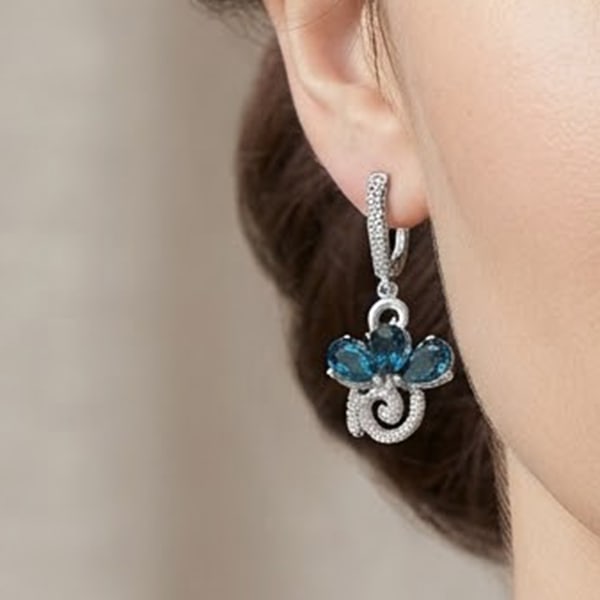 7.52 G. Natural Pear Shape London Blue Topaz Real 925 Sterling Silver Earrings: Product ID: 281020065 Product Type: 925 Sterling Silver Fine Jewelry Jewelry Weight: 7.52 Grams. Gemstones Color: Blue Metal: Solid Silver 92.5%. Gemstone Detail: Pear London Blue Natural Topaz Size 6