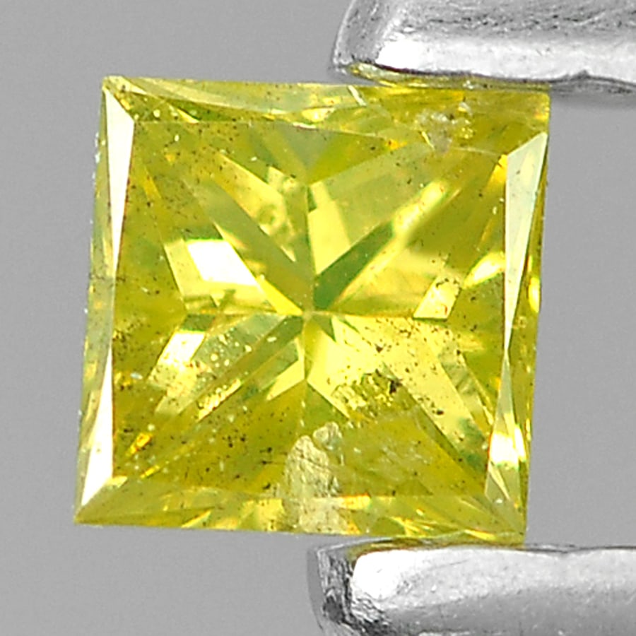 Natural Yellow Diamond 0.08 Ct. Square Princess Cut 2.4 Mm.: Product ID: 802104551 Product Name: Natural Enhanced Diamond Weight: 0.08 CT. Size: 2.4 x 1.7 MM. Shape: Square Princess Cut Color: Yellow Clarity:SI1 Luster: Scintillating Gems Origin: Belgium Treatm