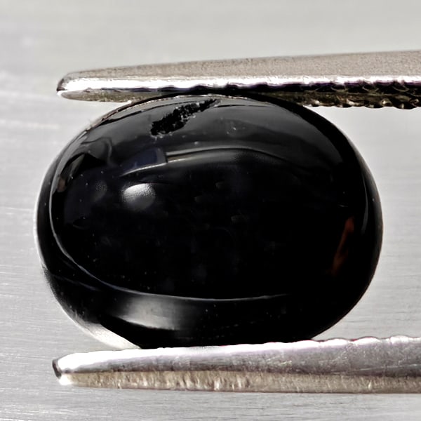 Natural Black Spinel Gemstones 2.51 Ct. Oval Cabochon Shape 9.7 x 7.6 Mm.: Product ID: 806609901 Product Name: Natural Spinel Weight: 2.51 CT. Size: 9.7 x 7.6 x 3.7 MM. Shape: Oval Cabochon Color: black Clarity:Opaque Luster: Good Gems Origin: Thailand Treatment: Unheated Cr
