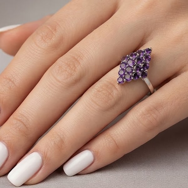 Natural Purple Amethyst Gemstones 925 Sterling Silver Ring Jewelry 4.85 Grams Size 9: Product ID: 808500316 Product Type: 925 Sterling Silver Fine Jewelry Jewelry Weight: 4.85 Grams. Gemstones Color: Purple Metal: Solid Silver 92.5%. Gemstone Detail: Amethyst At Your Service: At Treasu