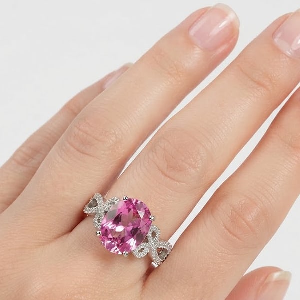 Natural Pink Topaz Gemstones with 925 Sterling Silver Ring Jewelry 3.68 Grams Size 8.5: Product ID: 200106959 Product Type: 925 Sterling Silver Fine Jewelry Jewelry Weight: 3.68 Grams. Ring Size: 8 Resizable(Fee) Gemstones Color: Pink Metal: Solid Silver 92.5%. Gemstone Detail: Oval Natu