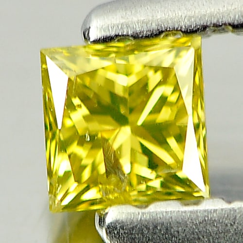 Natural Yellow Loose Diamond 0.19 Ct. Square Princess Cut 2.8 Mm.: Product ID: 802103635 Product Name: Natural Enhanced Diamond Weight: 0.19 CT. Size: 2.8 x 2.8 x 2.3 MM. Shape: Square Princess Cut Color: Yellow Clarity:SI1 Luster: Scintillating Gems Origin: Belgium 