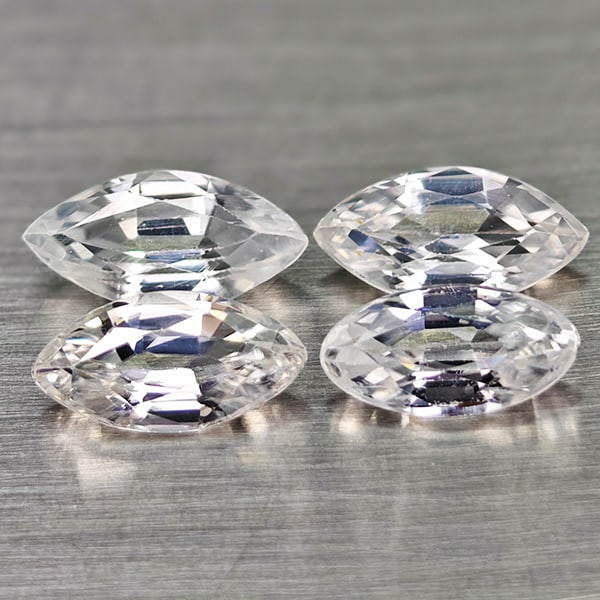 Natural White Zircon Gemstones 2.99 Ct. 4 Pcs. Marquise Shape 8 x 3.9 Mm.: Product ID: 807743002 Product Name: Natural Zircon Weight: 2.99 CT. Size: 8 x 3.9 x 2.9 MM. Shape: Marquise Color: White Clarity:VSI Luster: Good Gems Origin: Cambodia Treatment: Heated Crystal Struct