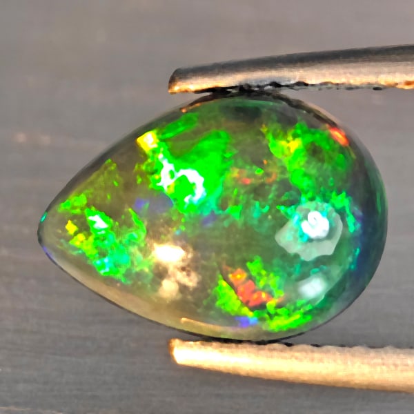 Natural Multi Color Play Of Color Rainbow Opal Gemstones 1.26 Ct. Pear Cabochon Shape 10.6 x 7.8 Mm. (1 of 3)
