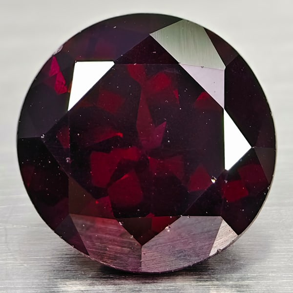 Natural Dark Purple Pink Rhodolite 3.66 Ct. Round hape 8.7 Mm. (1 of 3)