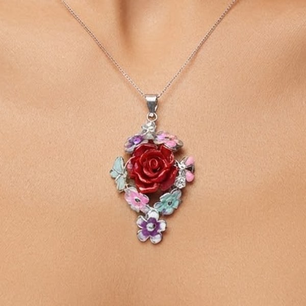 925 Sterling Silver 3.23 Grams Pendant Beautiful Red Flower Resin and Enamel: Product ID: 202101591 Product Type: 925 Sterling Silver Fine Jewelry Jewelry Weight: 3.23 Grams. Gemstones Color: Multi-Color Metal: Solid Silver 92.5%. Gemstone Detail: Red Flower Resin and Multi-Col