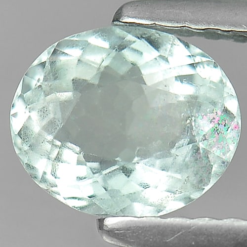 Natural Baby Blue Aquamarine Gemstones 0.86 Ct. Oval Shape 7.1 x 6.1 Mm.: Product ID: 800804657 Product Name: Natural Aquamarine Weight: 0.86 CT. Size: 7.1 x 6.1 x 3.6 MM. Shape: Oval Color: Light Blue Clarity:VSI Luster: Good Gems Origin: Brazil Treatment: Unheated Crystal