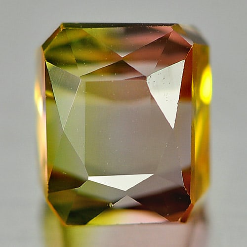 Natural Bi Color Tourmaline Gemstones 2.22 Ct. VVS Octagon Shape 6.8 x 5.7 Mm. (1 of 3)